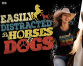 Horse & Dog Owner Lover T-shirt Quote Unisex Tee Funny Equestrian Gift